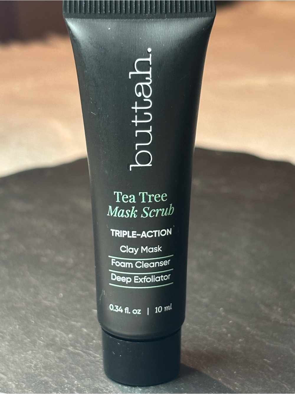 Buttah Tea Tree Mask Scrub — Black | Triple-Action Clay Mask & Cleanser - Travel